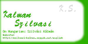 kalman szilvasi business card